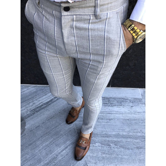 Pantalones Casuales a Rayas Slim Fit para Hombre - Tendencia Primavera Otoño - Image 8