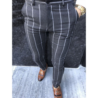 Pantalones Casuales a Rayas Slim Fit para Hombre - Tendencia Primavera Otoño - Image 9