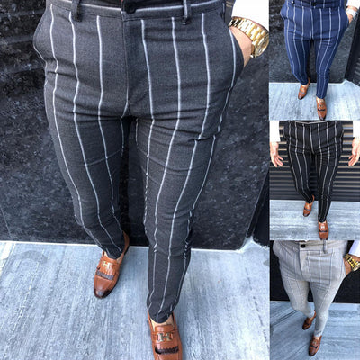 Pantalones Casuales a Rayas Slim Fit para Hombre - Tendencia Primavera Otoño - Image 12