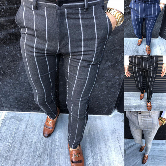Pantalones Casuales a Rayas Slim Fit para Hombre - Tendencia Primavera Otoño - Image 12