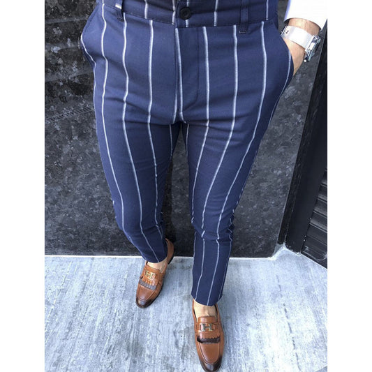 Pantalones Casuales a Rayas Slim Fit para Hombre - Tendencia Primavera Otoño - Image 2