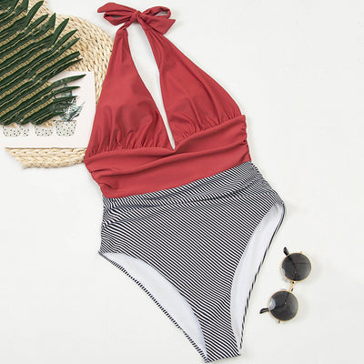 Bikini Rayado Escotado Estilo Europeo Premium - Image 5