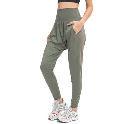 Pantalones Yoga Deportivos Mujer - Cintura Alta Elásticos Ligeros Estilo Harén - Image 4