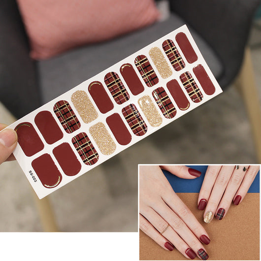 Pegatinas de Uñas 3D Láser Efecto Bronce con Letras Navideñas - Set Completo 22 Tips - Image 3