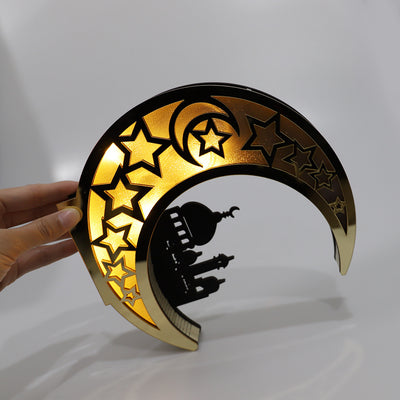Castillo Luna Dorada con Letras Huecas e Iluminación LED para Mesa - Image 10
