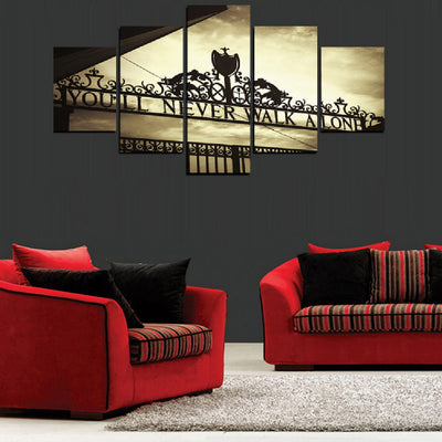 Cuadro Decorativo Liverpool - You Will Never Walk Alone - Impresión HD 5 Piezas - Image 6