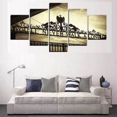 Cuadro Decorativo Liverpool - You Will Never Walk Alone - Impresión HD 5 Piezas - Image 3