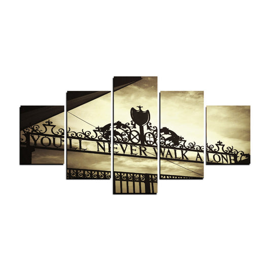 Cuadro Decorativo Liverpool - You Will Never Walk Alone - Impresión HD 5 Piezas