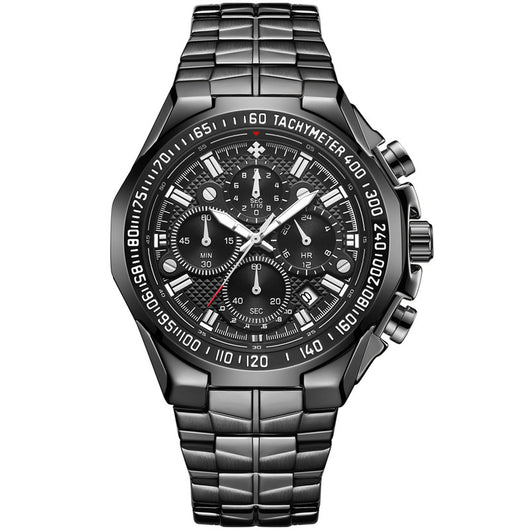 Reloj Cronógrafo de Acero Inoxidable WWOOR para Hombre - Multifunción Resistente al Agua