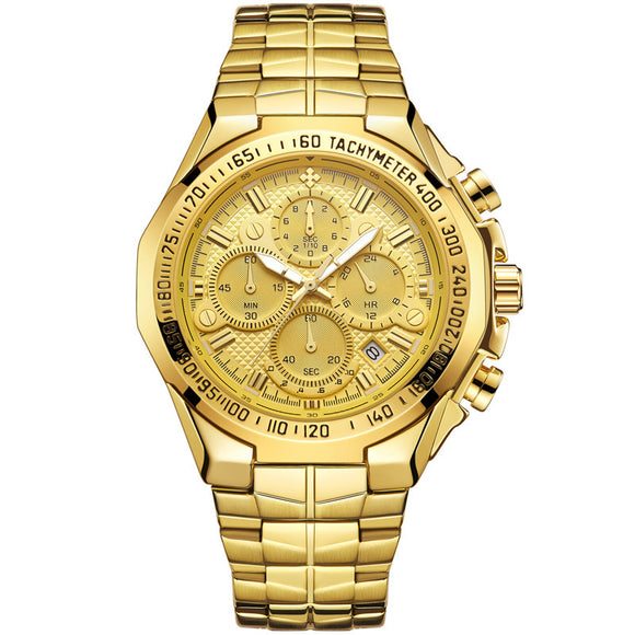 Reloj Cronógrafo de Acero Inoxidable WWOOR para Hombre - Multifunción Resistente al Agua