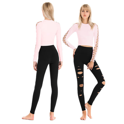 Conjunto Deportivo Yoga Mujer Verano con Sujetador Integrado y Diseño Calado - Image 12