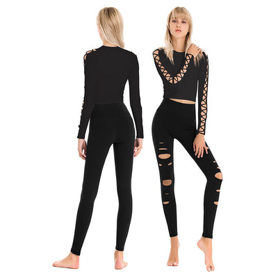 Conjunto Deportivo Yoga Mujer Verano con Sujetador Integrado y Diseño Calado - Image 6