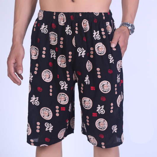 Pantalones Cortos Tang Suit de Algodón y Seda para Adultos Mayores - Talla Extra Grande - Image 11