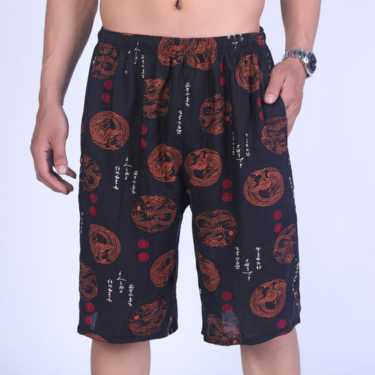 Pantalones Cortos Tang Suit de Algodón y Seda para Adultos Mayores - Talla Extra Grande - Image 13