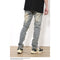 Pantalones Vaqueros Rotos Slim Fit Ajustados Street Wear Lavado Fog