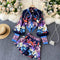 Conjunto Elegante para Mujer: Blusa Estampada y Short Talle Alto