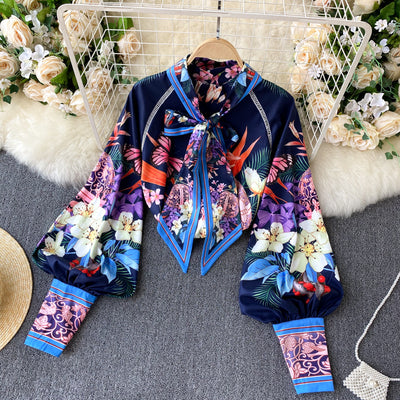 Conjunto Elegante para Mujer: Blusa Estampada y Short Talle Alto - Image 4