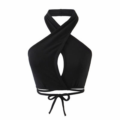 Top Halter Ajustable con Tiras en la Cintura - Estilo Moderno y Versátil - Image 2