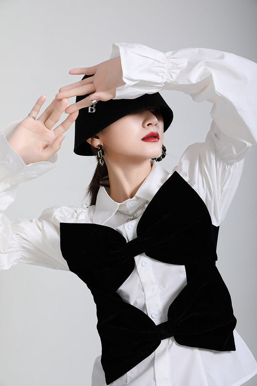 Blusa Primavera Verano con Cuello de Terciopelo y Mangas Abullonadas - Diseño Rejuvenecedor para Mujer - Image 9