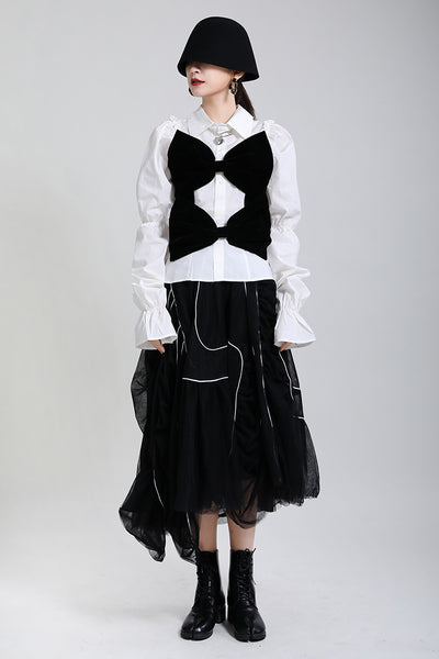Blusa Primavera Verano con Cuello de Terciopelo y Mangas Abullonadas - Diseño Rejuvenecedor para Mujer - Image 12