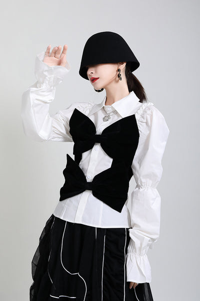 Blusa Primavera Verano con Cuello de Terciopelo y Mangas Abullonadas - Diseño Rejuvenecedor para Mujer - Image 18