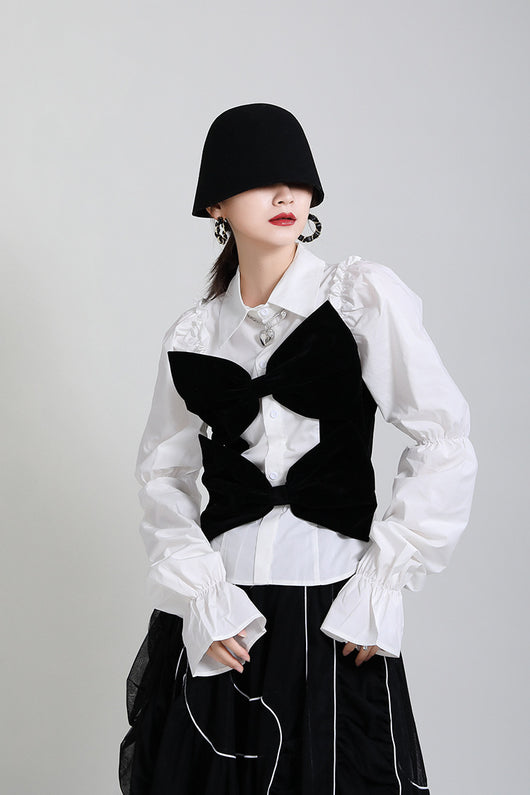 Blusa Primavera Verano con Cuello de Terciopelo y Mangas Abullonadas - Diseño Rejuvenecedor para Mujer - Image 19