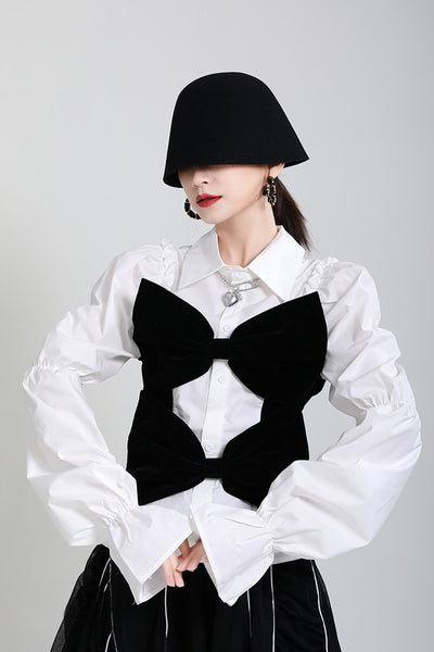 Blusa Primavera Verano con Cuello de Terciopelo y Mangas Abullonadas - Diseño Rejuvenecedor para Mujer - Image 22