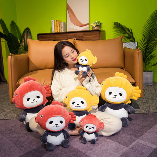 Cojín Decorativo Panda y Pez Creativo con Diseño Infantil