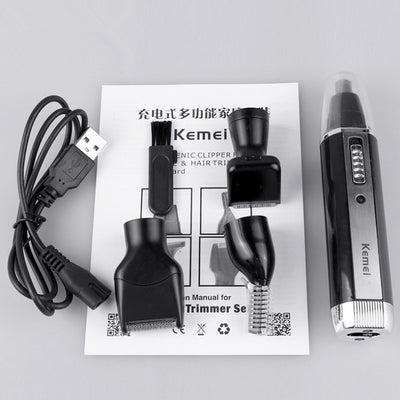 Depilador Nasal Eléctrico 4 en 1 - Set Completo con Carga Recargable