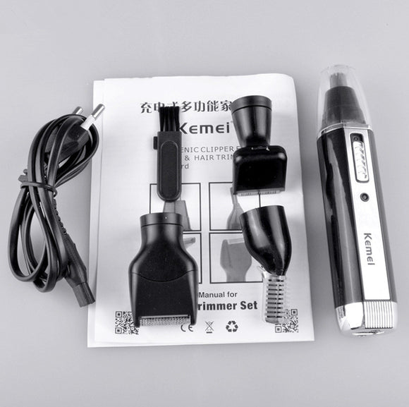 Depilador Nasal Eléctrico 4 en 1 - Set Completo con Carga Recargable