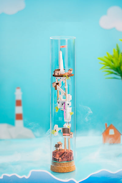 Casa Miniatura de Madera DIY con Botella Flotante - Villa Completa con Muebles - Image 12