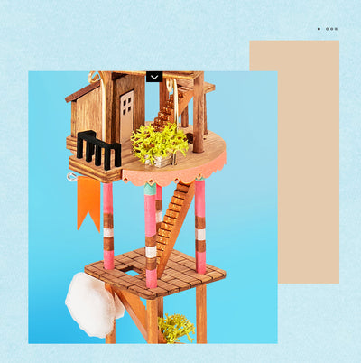 Casa Miniatura de Madera DIY con Botella Flotante - Villa Completa con Muebles - Image 15