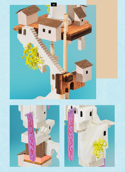 Casa Miniatura de Madera DIY con Botella Flotante - Villa Completa con Muebles - Image 19