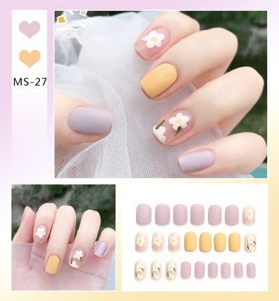 Uñas Postizas Decoradas - Diseños Artísticos Largos y Cortos