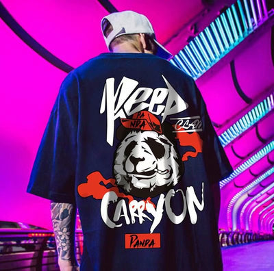 Camiseta Suelta Hip-Hop Talla Grande Estilo Big Brother Panda - Image 9