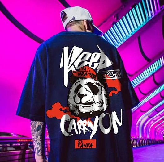 Camiseta Suelta Hip-Hop Talla Grande Estilo Big Brother Panda - Image 9