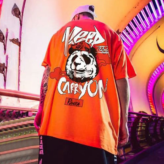 Camiseta Suelta Hip-Hop Talla Grande Estilo Big Brother Panda