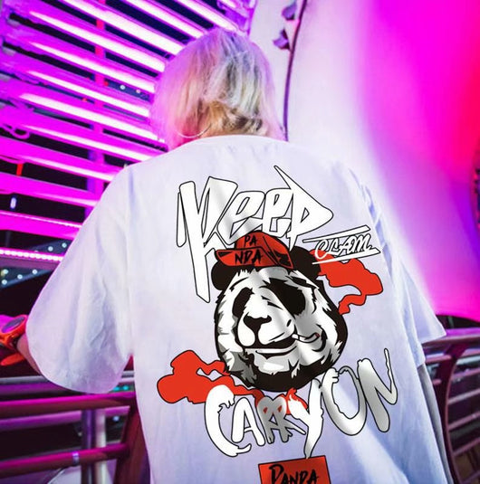 Camiseta Suelta Hip-Hop Talla Grande Estilo Big Brother Panda - Image 2