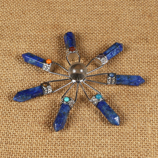 Columna de Cristal Amatista con Transmisores de Energía de los Siete Chakras - Image 9
