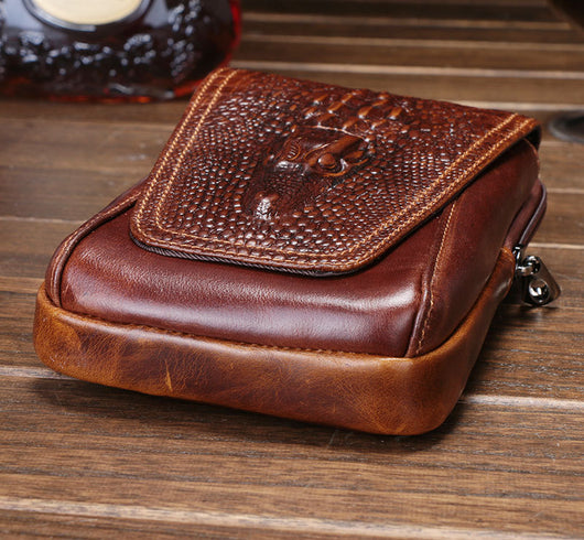Cinturón de Cuero Genuino 6.4" con Bolsa de Relieve Tridimensional - Image 13