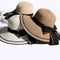 Sombrero de Playa Plegable con Lazo Negro - Ala Ancha Panama Mujer