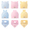 Gorro Bebé Algodón con Babero Integrado - Colores Sólidos Niños y Niñas