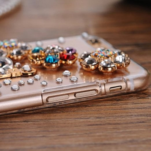 Funda iPhone Transparente con Diseño Botella de Perfume y Cristales Brillantes - Image 8