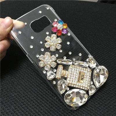 Funda iPhone Transparente con Diseño Botella de Perfume y Cristales Brillantes - Image 10