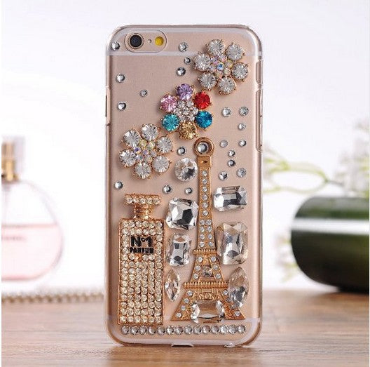 Funda iPhone Transparente con Diseño Botella de Perfume y Cristales Brillantes - Image 9
