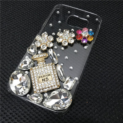 Funda iPhone Transparente con Diseño Botella de Perfume y Cristales Brillantes - Image 12