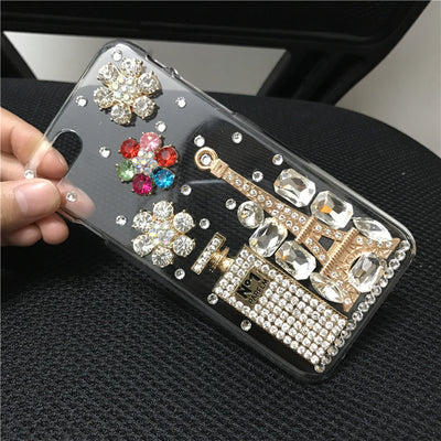 Funda iPhone Transparente con Diseño Botella de Perfume y Cristales Brillantes - Image 16