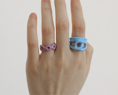 Anillo de Goteo de Aceite Artesanal - Joya de Diseño Exagerado Dongdaemun - Image 12