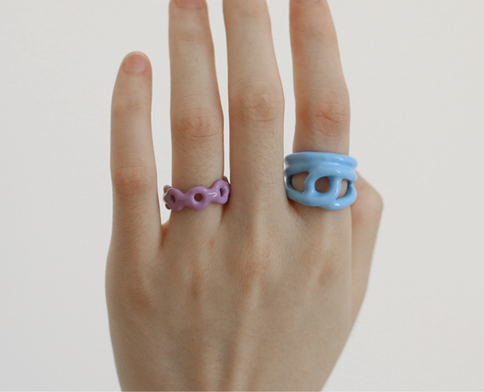 Anillo de Goteo de Aceite Artesanal - Joya de Diseño Exagerado Dongdaemun - Image 12