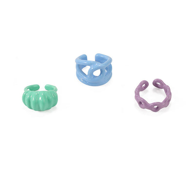 Anillo de Goteo de Aceite Artesanal - Joya de Diseño Exagerado Dongdaemun - Image 3